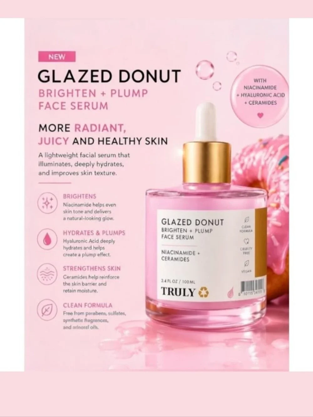 *💎Truly Glazed Donut Brighten + Plump Face Serum 🩷